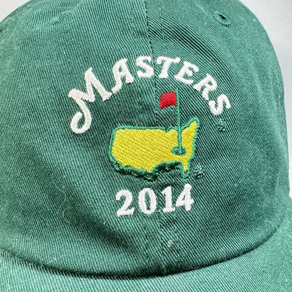 Masters Golf Hat Cap Green Adjustable Strap 2014 New Old Stock One Size Men's - Picture 2 of 8